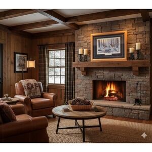 Derk Hansen Winter Sunrise Deer Wildlife Art Print Framed Double Matted Birch 01